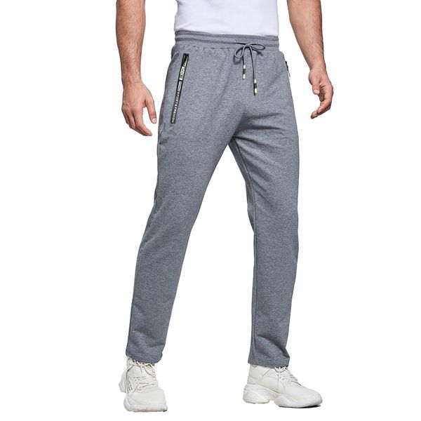 JustSun Jogginghose Herren Baumwolle Sporthose Herren Lang Trainingshose Männer Sweatpants Freizeithose Jogger Sport Hosen Herren mit Reissverschluss Grau L