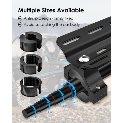 UTV Fire Extinguisher Mount Bracket, Adjustable Quick Release Fire Extinguisher Mounting Kit for 1.75''-2'' Roll Bar, Universal Fits for Polaris RZR SXS Ranger Camper Jeep Can-Am