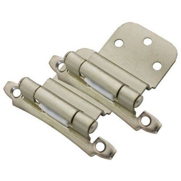 Cosmas Cabinet Hinges Satin Nickel 3/8" Inset (Sold in Pairs) #17928-SN