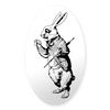 CafePress White Rabbit Oval Car Bumper Sticker
