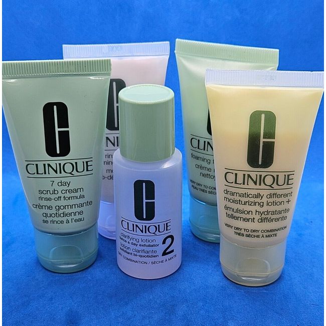 Clinique Facial Skincare Items 5pc Travel Size