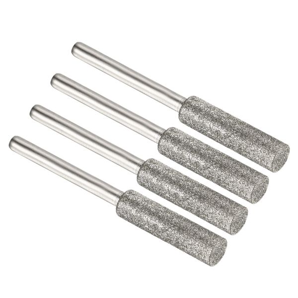 PATIKIL 5.5mm Diamond Chain Saw Sharpener 4 Pcs Sharpener for Sharpening Stone Polishing File Tool Silver