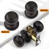 Probrico Passage Door Knobs, Keyless Interior Door Knobs, Closet Hallway Door Handles, Oil Rubbed Bronze, Ball Style, 2 Pack