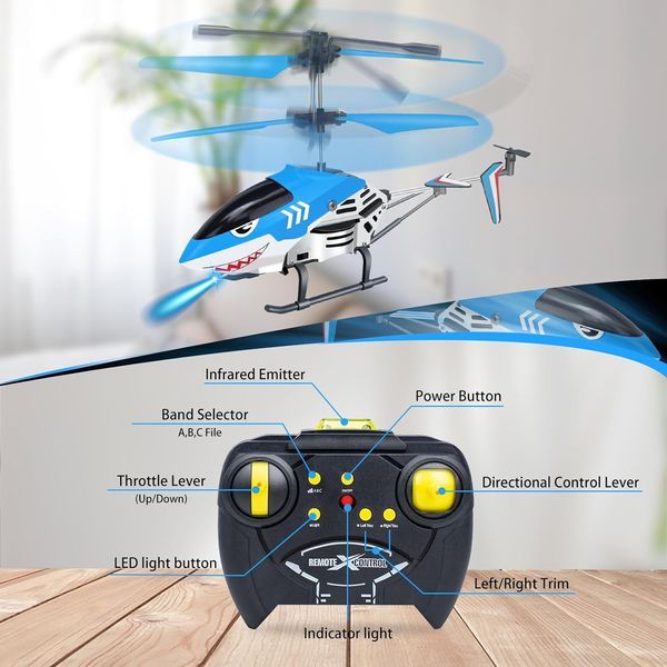 Ynanimery Kids Helicopter Toy,3.5 Channel RC Helicopter Toy,2.4GHz with Stabilizer & LED Lights for Indoor,Flying Toy for Boys Girls Christmas Birthday Gifts,Easy to Fly for Beginner Adult