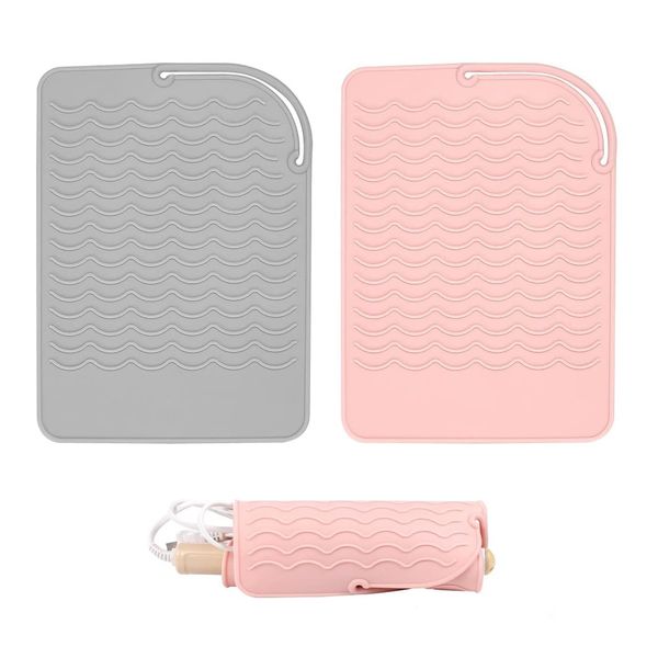 2 Pcs Heat Mat for Hair Straighteners, Straighteners Heat Mat, Heat Proof Mat, Heat Proof Mat for Hair Straighteners for Travel Home Salon Flat Iron Hair Styling Tools with Gloves