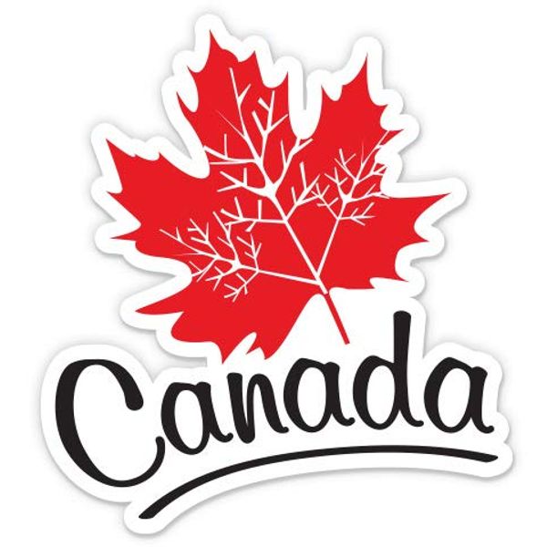 Canada Maple Leaf Travel Suitcase Sticker - 12" Vinyl Sticker Waterproof Decal