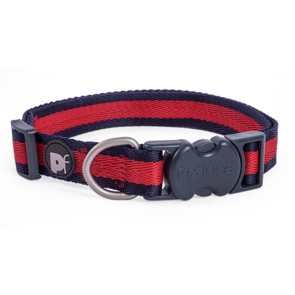 Petface Scarlet Stripe Pattern Dog Collar, Medium