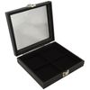 boxdisplays Display Case with Glass Lid & Clasp +Black 4 Compartment Insert