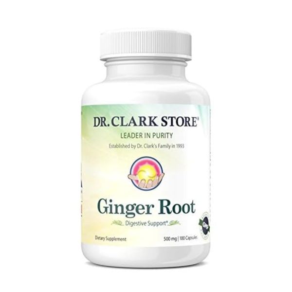 Dr. Clark Ginger Root Supplement - Digestive Support - 500 mg 100 Gelatin Capsules