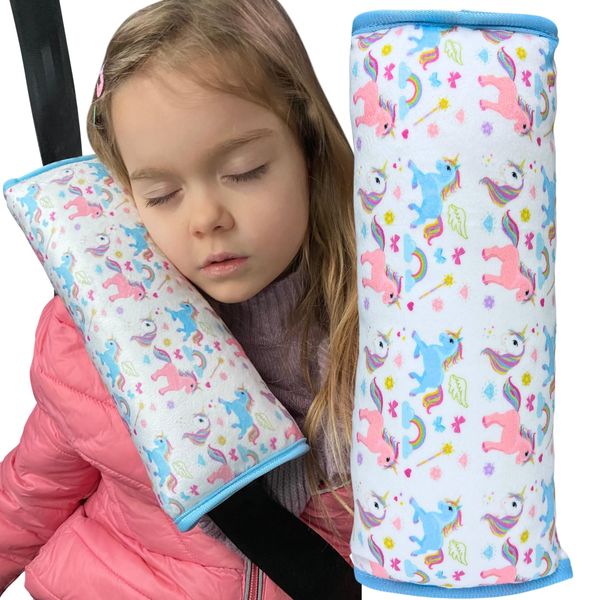 HECKBO 1x Einhorn Kinder Auto Gurtkissen