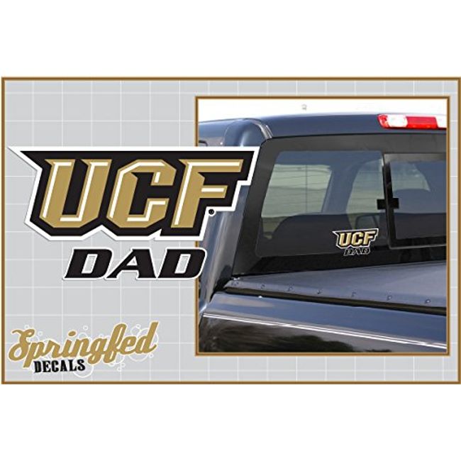 UCF Knights DAD w/ UCF Straight Logo 6" Vinyl Decal Central Florida Knights Car Window Sticker