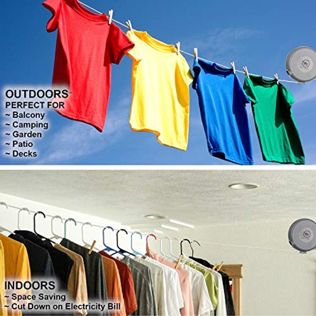 Indoor discount retractable clothesline