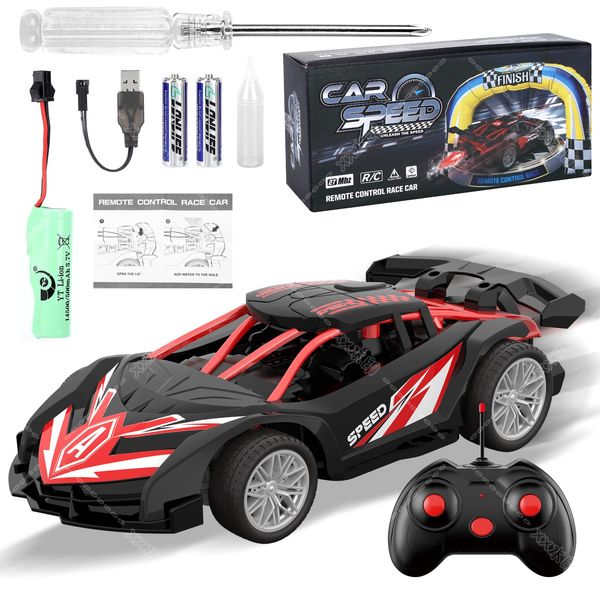 SwordRain 2024 Remote Control Car for Kids, RC Cars for Boys Kids 1:18 Electric Vehicle Toy Car Hobby Racing Car Toys with Spray & Controller,Toy Vehicle for Boys Girls and Adults