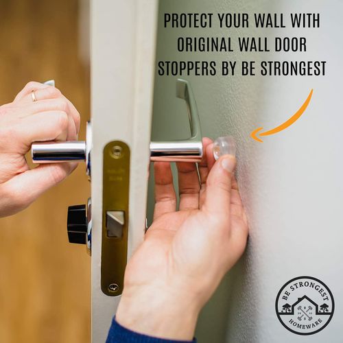 Door Bumper - Small Rubber Bumpers - Clear Rubber Door Stopper Bumpers - Wall Protector Clear Rubber Door Stop 12 in Pack - Shower Door Stoppers - Stick on Hard Bumpers for Walls Heavy Use (12)