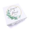 ukgiftstoreonline Personalised Wedding Keepsake Box Gift With Wreath and Eucalyptus (Medium)
