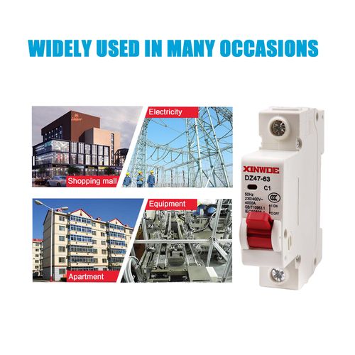 VOZINMOST AC Miniature Circuit Breaker 1A 230V/400V 1 Pole DIN Rail Mount Circuit Breaker DZ47-63 Circuit Breaker for Home Circuits