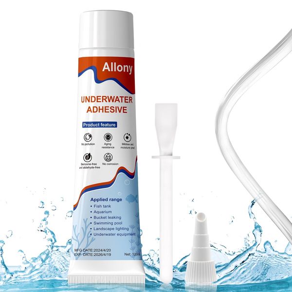 Allony Fish Tank Sealant, Aquarium Sealant, Waterproof Sealant, Aquarium and Fish Tank Safe Adhesive, Suitable for Fish Tanks, Glass Cabinets, and Underwater Landscaping Adhesives