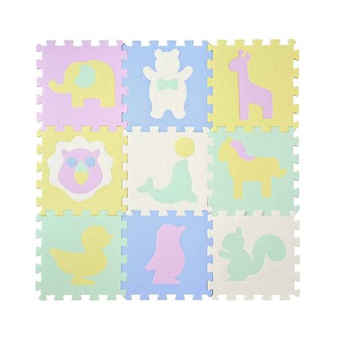 Unox 151301 Animal Joint Puzzle Mat, 11.8 x 11.8 x 0.4 inches (30 x 30 x 1 cm), Floor Heating Compatible, Non-Formaldehyde, Set of 9