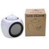 ashdown Projection Digital Alarm Clock LCD Voice Talking Table Clock With Temperature Display ,White
