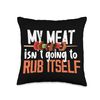 Funny Meat Rub Barbeque Design For Men Throw Pillow