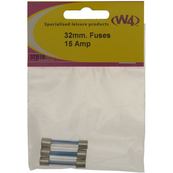 W4 15 Amp Fuses (Pack of 3) - Silver