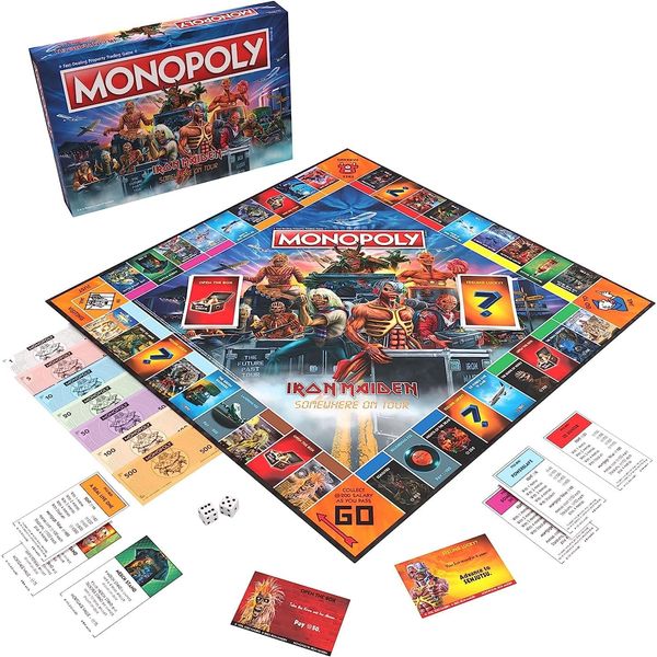 Monopoly Iron Maiden | Play as Bruce’s Lantern, Guitar Amp Stack, Nicko’s Drum Kit, and More | Officially Licensed Collectible Game Honoring English Classic Heavy Metal Icons