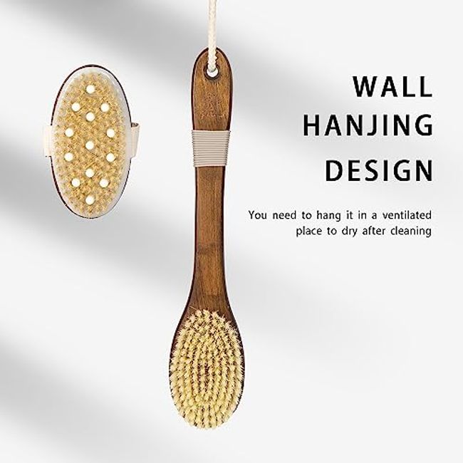 ZP Natural Dry Brushing Body Brush Set, Negative Ion Exfoliating Brush, Ergonomic Grip Design, Exfoliate with Ion Dry Brush to Wake Up The Body