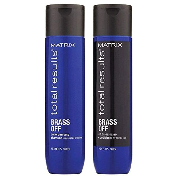 Matrix Total Results Brass Off SHAMPOO And CONDITIONER 300ml Duo Pack | For Neutralizing Brassy Tones And Enhancing Blonde Hair