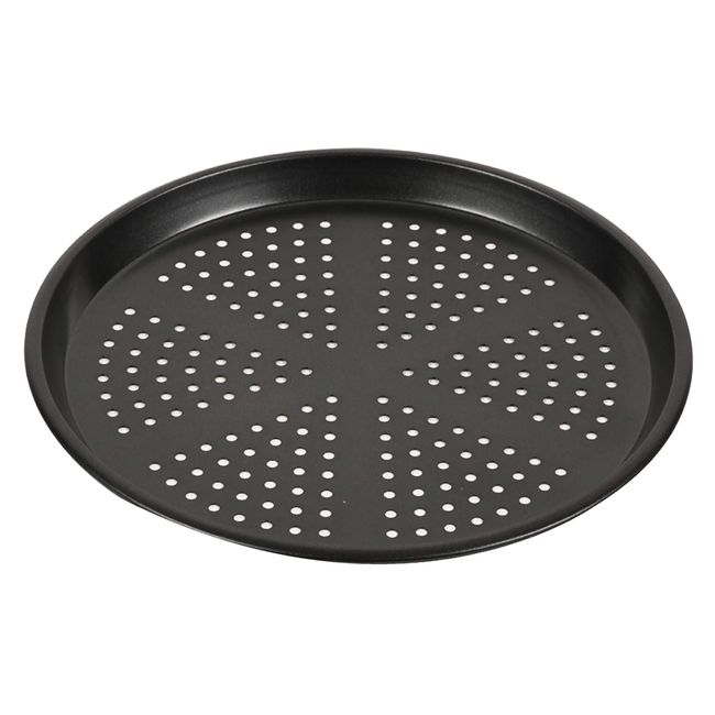 Pearl Metal Grill Pan, Black, 8.7 inches (22 cm), Iron Pizza Pan, Perforated, Racking HB-4719