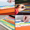 200 Pcs Hanging File Folder Tabs and 200 Pcs 2 Inch Inserts Labels, Plastic File Folder Tabs for Hanging Folders Files