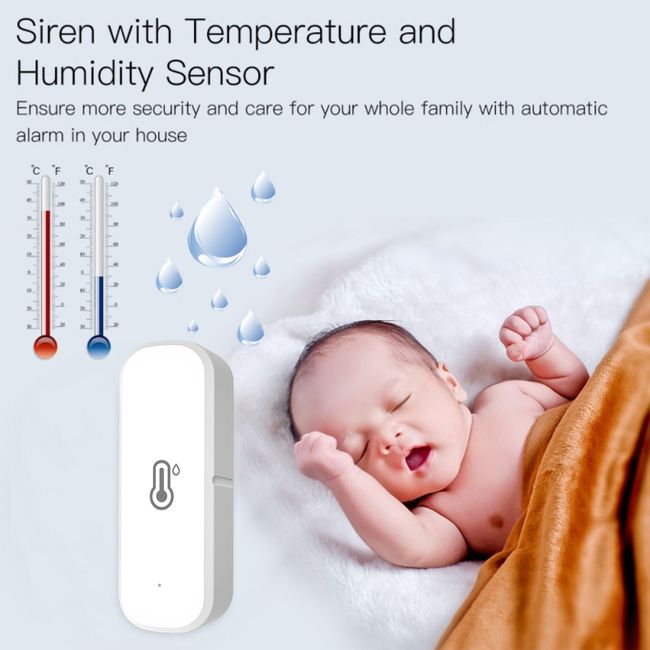 Smart Temperature Humidity Sensor Smart Home Wireless Monitor Alexa Google  Home