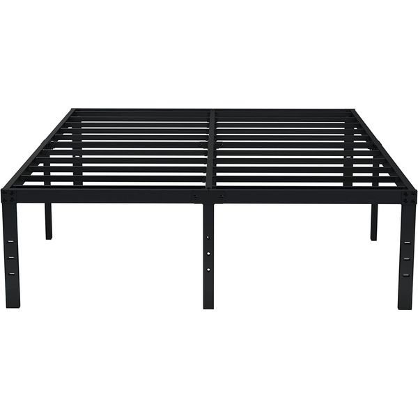 Queen Bed Frame 18 Inch Heavy Duty Metal Platform with Storage Black