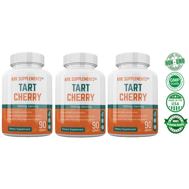 3 Pack Tart Cherry Extract Gout Joint Pain Arthritis Supplements Anthocyanins