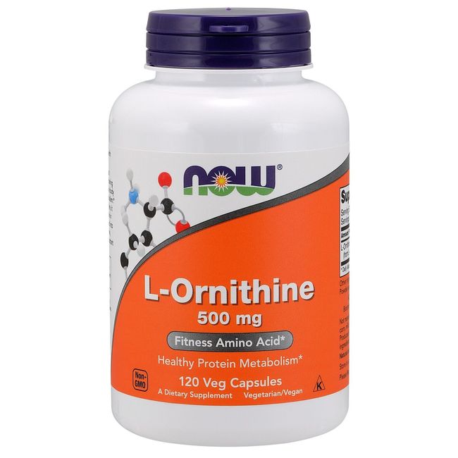 NOW Foods L-Ornithine, 500 mg, 120 Veg Capsules