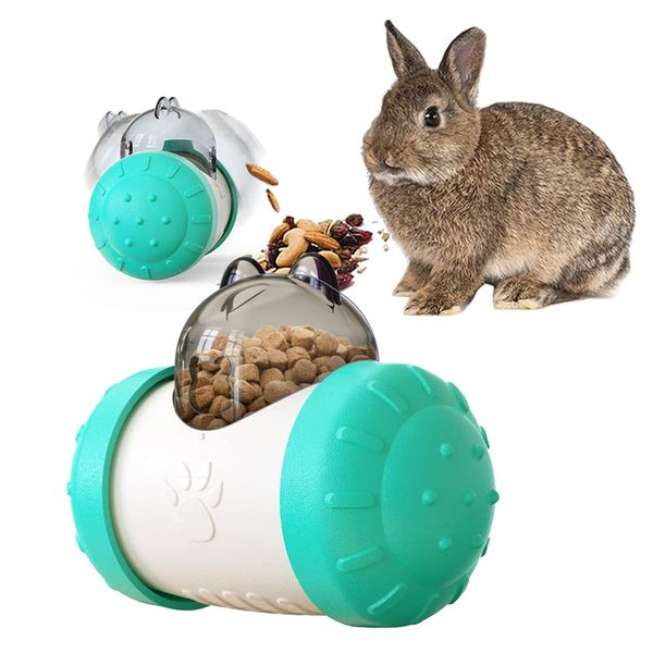 Interactive Treat Ball for Rabbits, Roll and Push, Use with Diced Carrot, Dried Herbs or Dried Fruit, Snack Toy Ball for Rabbits, Guinea Pigs, Chinchillas, Hamsters, Gerbils, Rat Ect