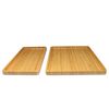BambooMN Bamboo Tea Serving Coffee and Breakfast Tray Sets - Small & Medium - 2 Tray Set - Rounded Edge Trays