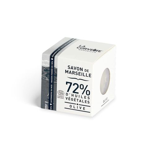 La Corvette Marseille soap cube OLIVE, boxed; ECOCERT 100g