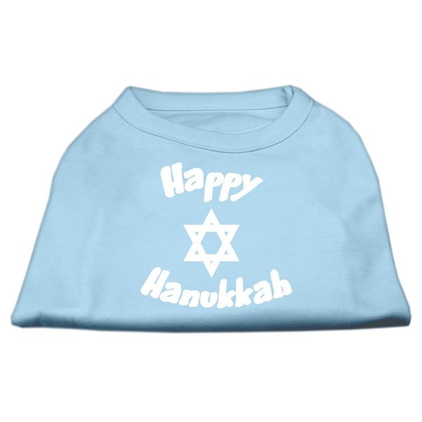 Mirage - Happy Hanukkah Screen Print Shirt Baby Blue Xxxl (20) "Product Category: Dog Shirts/Screen Print Shirts - Happy Hanukkah Screen Print Shirt"