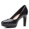 Clarks womens Ambyr Joy Pump, Black Leather, 6.5 US