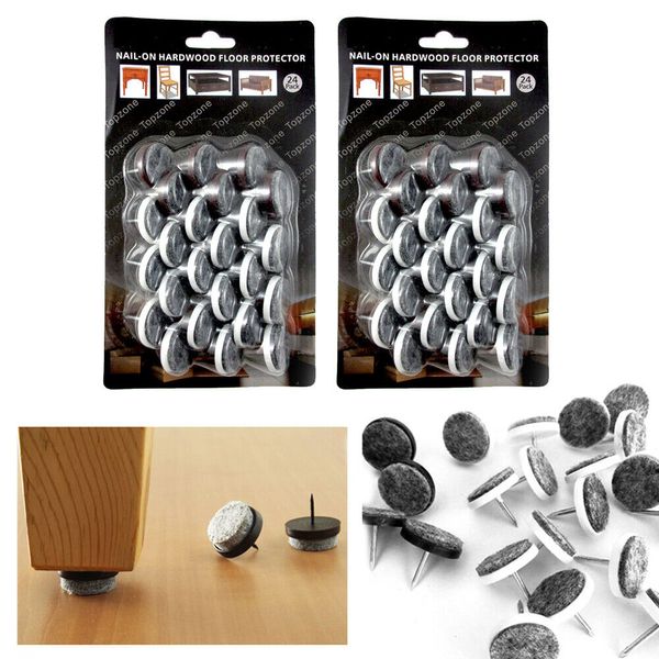 48 Nail on Felt Pads 0.66" Furniture Chair Hardwood Floors Protector Leg Sliders