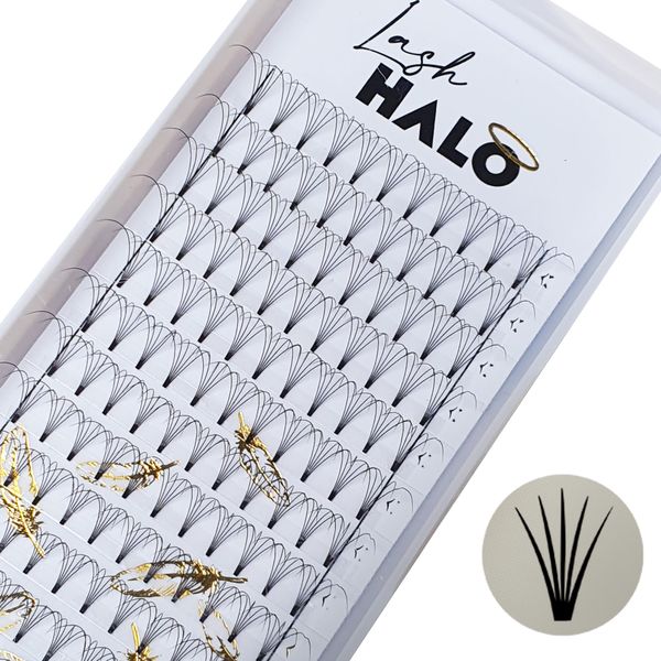 5D Pre Made Fans 0.10 D Curl Eyelash Extensions Short Stem (10mm)