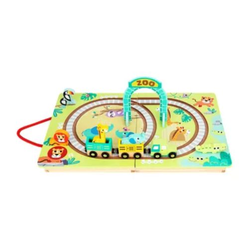 Tooky Toy Wooden Tabletop Railroad Zoo