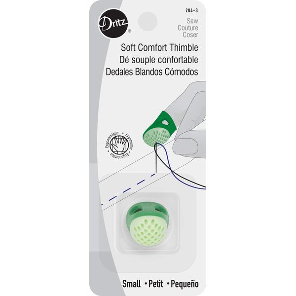 Dritz 204-S Soft Comfort Thimble, Size Small,Green
