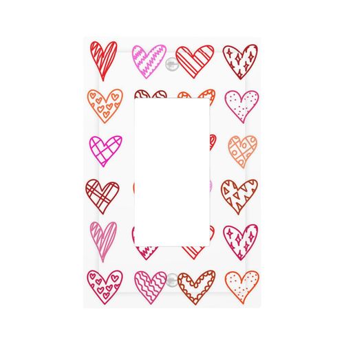 Love Heart Pink Single Rocker 1 Gang Light Switch Cover Plate GFCI Decorative Wall Plate Electrical Faceplate for Girls Powder Room Home Bathroom Decor Mid Size