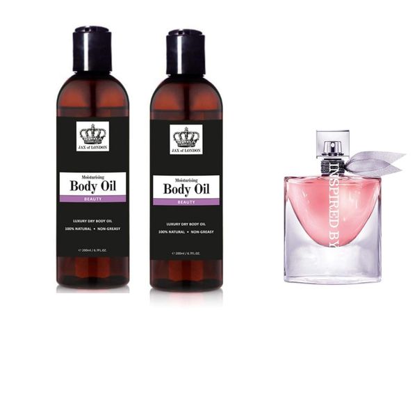 Jax of London 400ml Beauty Body Oil, Damen inspiriertes Körperöl, feuchtigkeitsspendendes Massageöl für Haut, Körperöl für trockene Haut, geeignet für Massage, Straffung, Dehnungsstreifen,