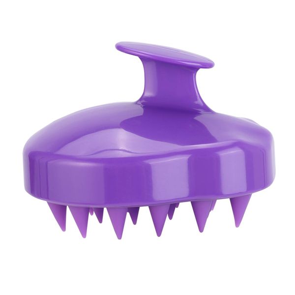 Hair Shampoo Brush Scalp Massager Silicone Scalp Scrubber Scalp Brush Hair Wash Tool for All Hair Types (Purple)