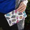 Cat Toys Mouse Fish Catnip Pattern Makeup Cosmetic Bag Organizer Pouch