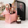 1 Piece Makeup Brush Organiser Bag PVC Clear Brush Pouch Used for Women Girls Portable Travel Makeup Brush Organiser Case (Pink)