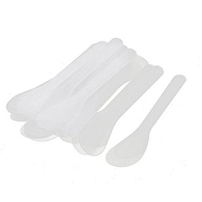 24PCS 13cm 5.2" Plastic Spatulas Spoon Makeup Cosmetic Mask Tip Spatula Skin Care Facial Cream Scoop For DIY Mixing Sampling Beauty Tool (White)