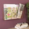 Dibor Wall Mounted Magazine Basket Copper Storage Organiser Shelf Unit